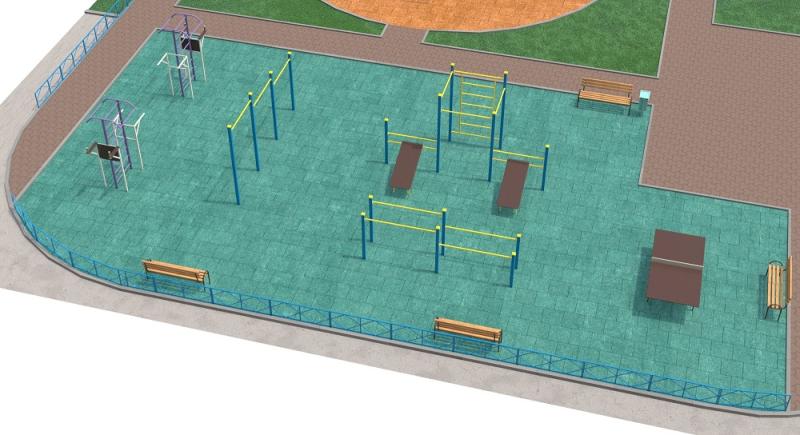 Проект спортивной площадки с столом теннисным в Севастополе