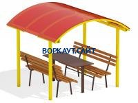 Стол и лавки под навесом МАФ 4005 в Севастополе