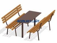 Дачный комплект из 2 лавочек и стола МАФ 1620 в Севастополе