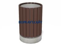 Урна деревянная круглая с бетонным основанием МАФ 1632 в Севастополе