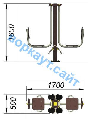 Уличный тренажер "Жим ногами горизонтальный " УТ 003 в Севастополе