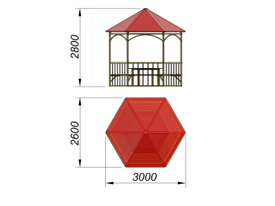 Беседка со столом и лавками МАФ 4121 в Севастополе