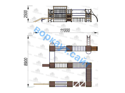 Детский спортивный комплекс Полоса препятствий ДСК 3116 в Севастополе