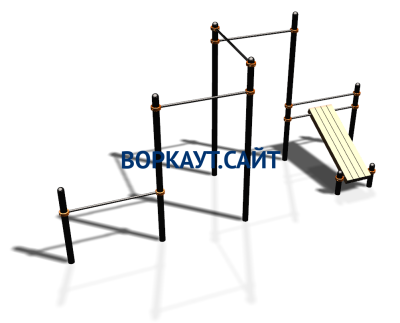 Воркаут комплекс разноуровневых турников со скамьей для пресса ВС-37 в Севастополе