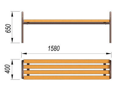 Лавочка парковая МАФ 1603 в Севастополе