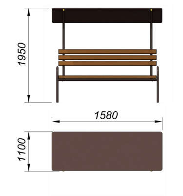 Лавочка под навесом МАФ 1607 в Севастополе