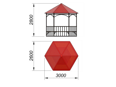 Беседка с лавками и полом МАФ 4122 в Севастополе