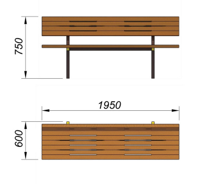 Диван уличный МАФ 1608 в Севастополе