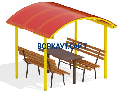 Стол и лавки под навесом МАФ 4005 в Севастополе