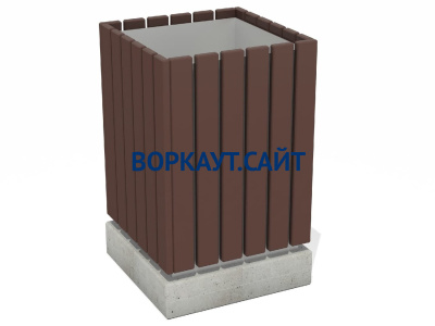 Урна деревянная квадратная с бетонным основанием МАФ 1633 в Севастополе