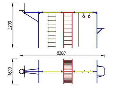 Гимнастический комплекс с баскетбольным щитом МАФ 3001 в Севастополе Гимнастический комплекс с баскетбольным щитом МАФ 3001 в Севастополе